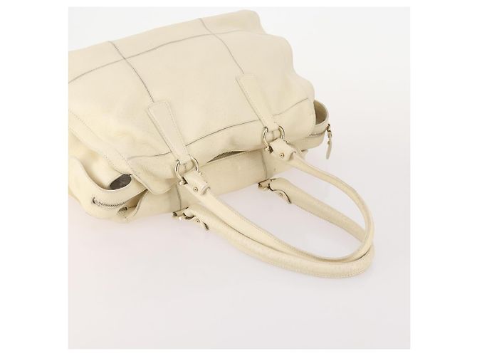 Borsa a mano in pelle Gancini Salvatore Ferragamo 2 pezzi Rosso Bianco Auth BA12348 - vista 5