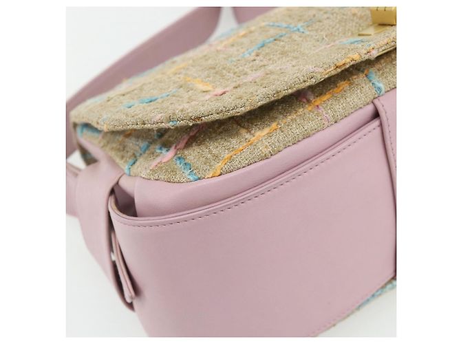 CHANEL 2.55 Schultertasche Tweed Rosa Gold CC Auth 179020SAV Pink Golden - Ansicht 11