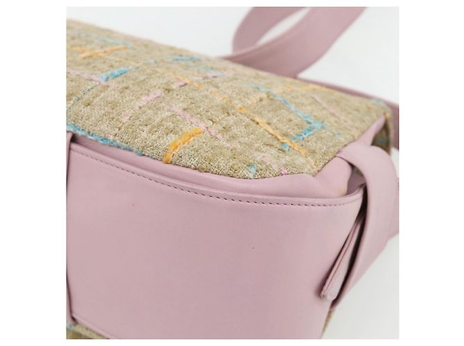 CHANEL 2.55 Schultertasche Tweed Rosa Gold CC Auth 179020SAV Pink Golden - Ansicht 12