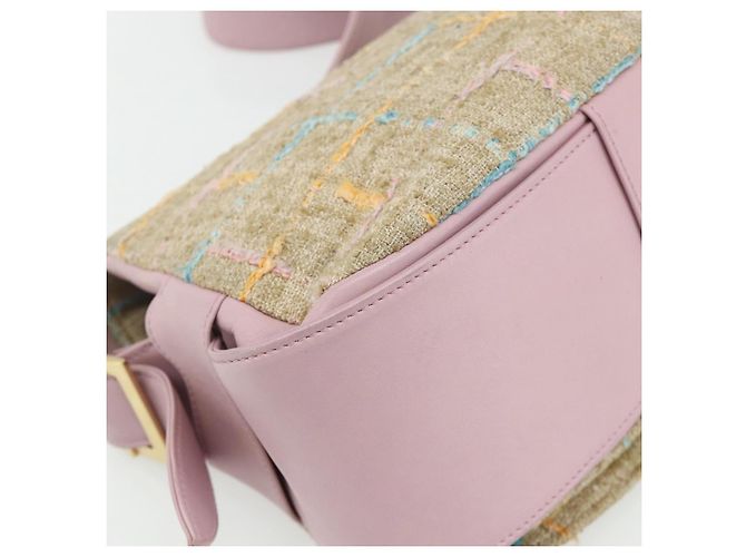 CHANEL 2.55 Schultertasche Tweed Rosa Gold CC Auth 179020SAV Pink Golden - Ansicht 13