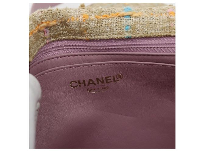 CHANEL 2.55 Schultertasche Tweed Rosa Gold CC Auth 179020SAV Pink Golden - Ansicht 15