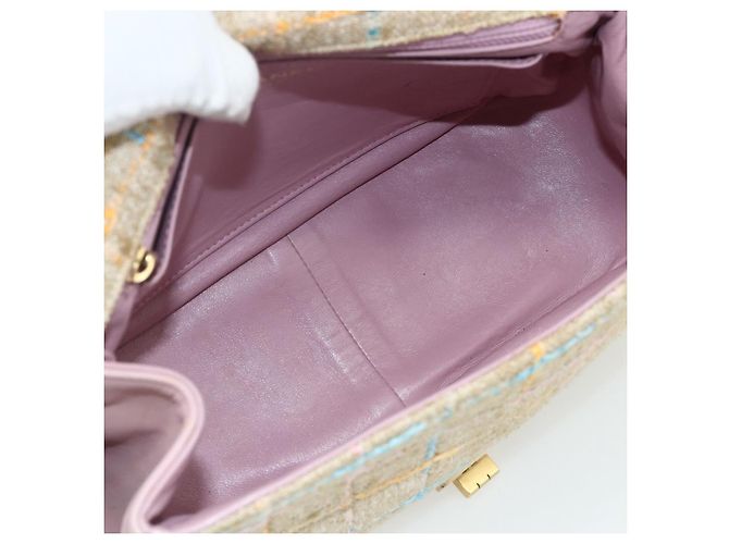 CHANEL 2.55 Schultertasche Tweed Rosa Gold CC Auth 179020SAV Pink Golden - Ansicht 16