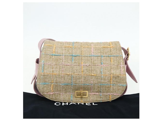 CHANEL 2.55 Schultertasche Tweed Rosa Gold CC Auth 179020SAV Pink Golden - Ansicht 24