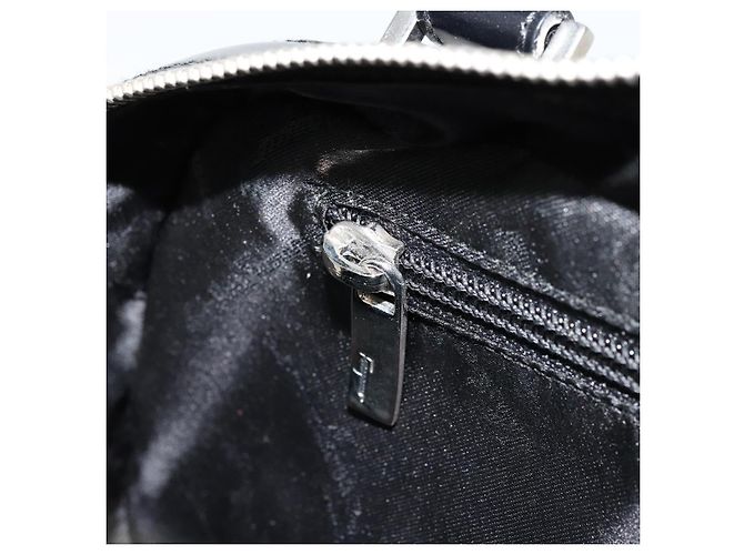 Borsa a mano Gancini in pelle nera e argento di Salvatore Ferragamo Auth BA12414A Nero - vista 20