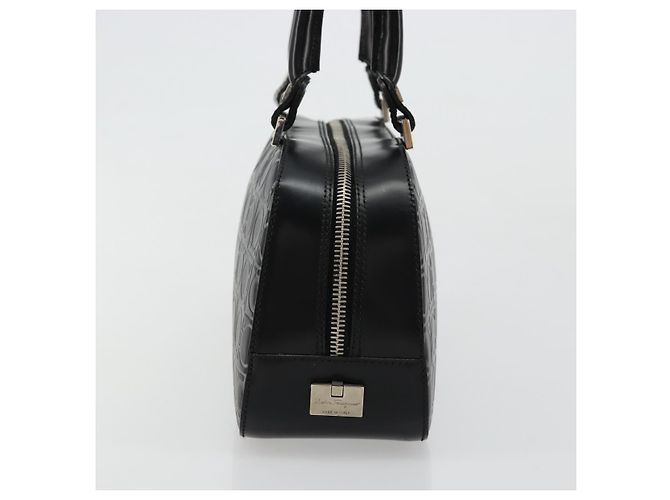 Borsa a mano Gancini in pelle nera e argento di Salvatore Ferragamo Auth BA12414A Nero - vista 4