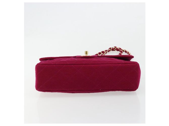 CHANEL Matelassé 25 Borsa a Spalla con Catena Cotone Viola Oro CC Auth 177962 D'oro Porpora - vista 10