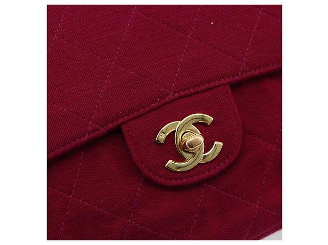 CHANEL Matelassé 25 Borsa a Spalla con Catena Cotone Viola Oro CC Auth 177962 D'oro Porpora - vista 15