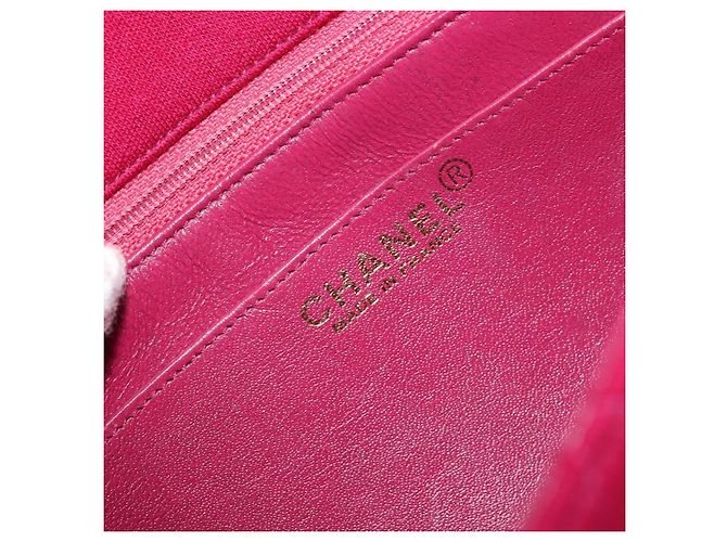 CHANEL Matelassé 25 Borsa a Spalla con Catena Cotone Viola Oro CC Auth 177962 D'oro Porpora - vista 17