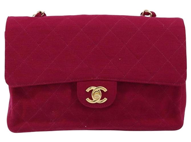 CHANEL Matelassé 25 Borsa a Spalla con Catena Cotone Viola Oro CC Auth 177962 D'oro Porpora - vista 2