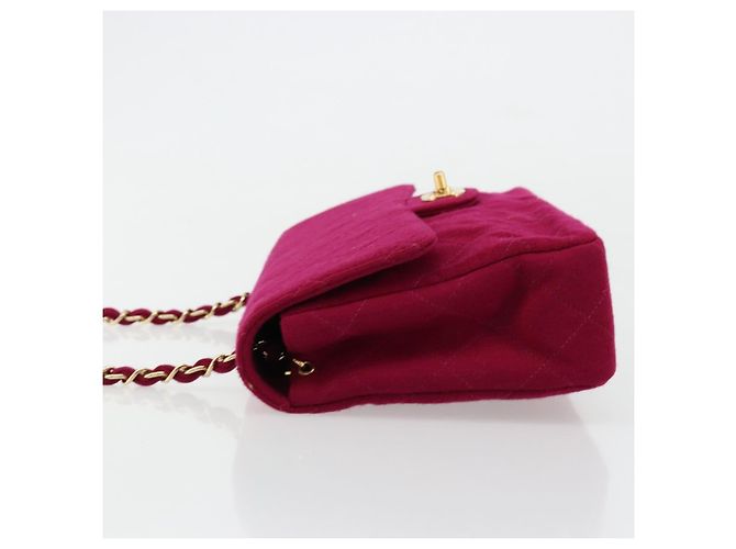 CHANEL Matelassé 25 Borsa a Spalla con Catena Cotone Viola Oro CC Auth 177962 D'oro Porpora - vista 5
