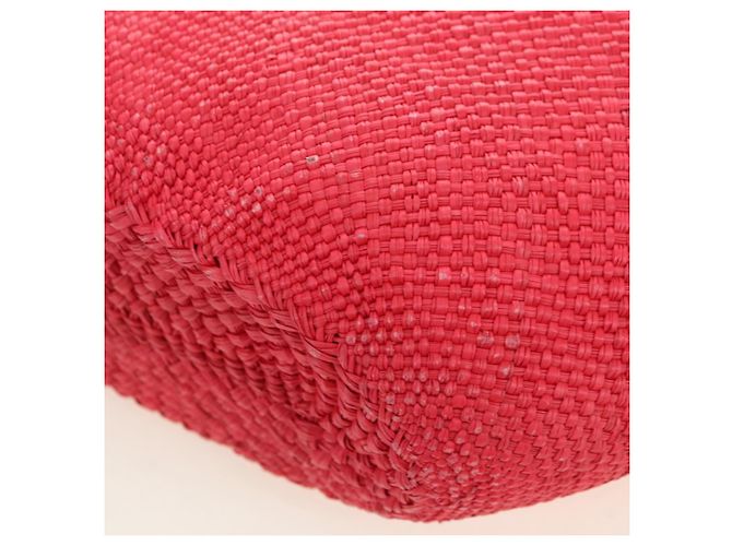 Sac Tote Watermelon LOEWE en raphia 2 en 1 Rouge Auth 178041SM - vue 18