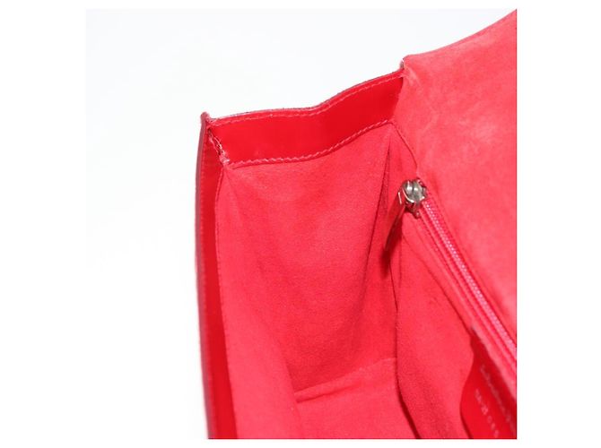Borsa a mano Gancini in pelle rossa e argento di Salvatore Ferragamo Auth BA12430 Rosso - vista 20