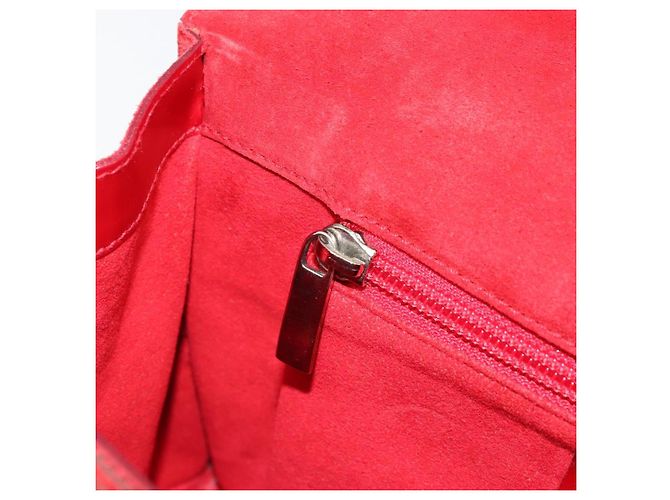 Borsa a mano Gancini in pelle rossa e argento di Salvatore Ferragamo Auth BA12430 Rosso - vista 21