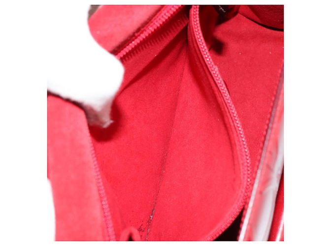 Borsa a mano Gancini in pelle rossa e argento di Salvatore Ferragamo Auth BA12430 Rosso - vista 22
