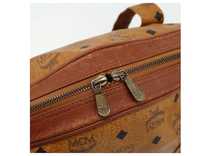 Borsa Tote Vicetos Logogram MCM in pelle PVC marrone e oro Auth 177569 D'oro - vista 14