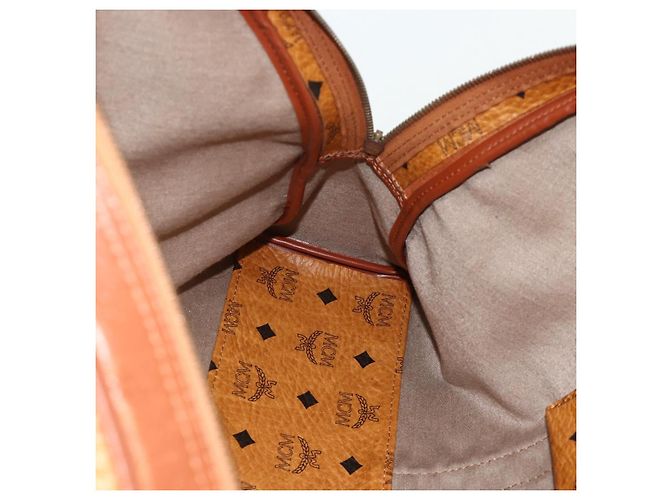 Borsa Tote Vicetos Logogram MCM in pelle PVC marrone e oro Auth 177569 D'oro - vista 18