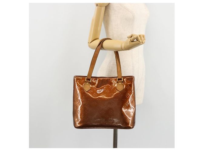 LOUIS VUITTON Borsa a Mano Houston Monogram Vernis Bronzo M91122 LV Auth bs34850 - vista 27