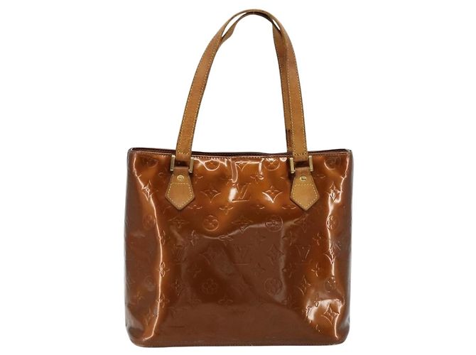 LOUIS VUITTON Borsa a Mano Houston Monogram Vernis Bronzo M91122 LV Auth bs34850 - vista 3