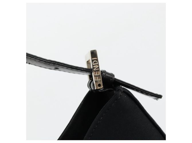 FENDI Schultertasche Nylon Schwarz Silber Authentisch 177685 - Ansicht 14