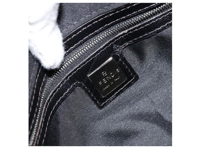 FENDI Schultertasche Nylon Schwarz Silber Authentisch 177685 - Ansicht 17