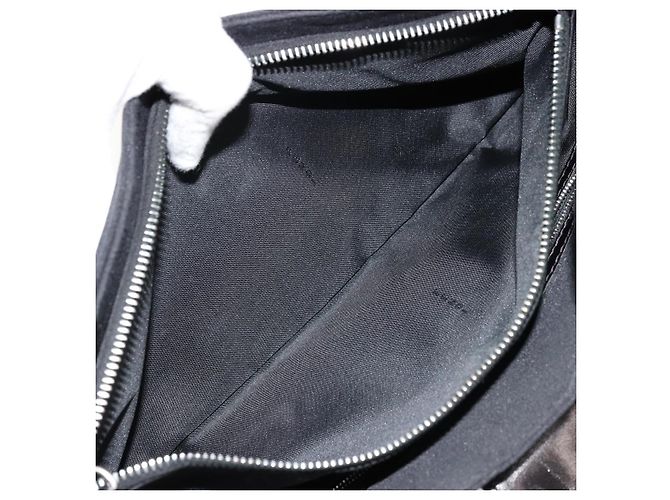 FENDI Schultertasche Nylon Schwarz Silber Authentisch 177685 - Ansicht 24