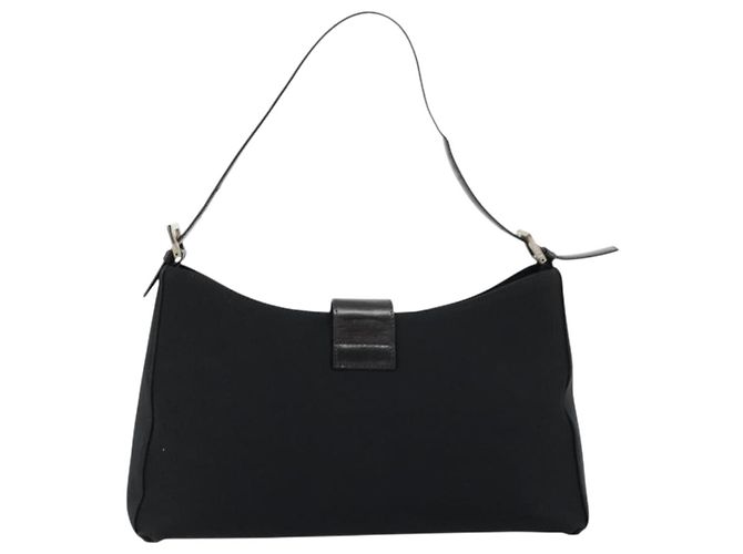 FENDI Schultertasche Nylon Schwarz Silber Authentisch 177685 - Ansicht 3