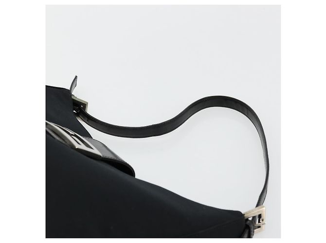 FENDI Schultertasche Nylon Schwarz Silber Authentisch 177685 - Ansicht 8