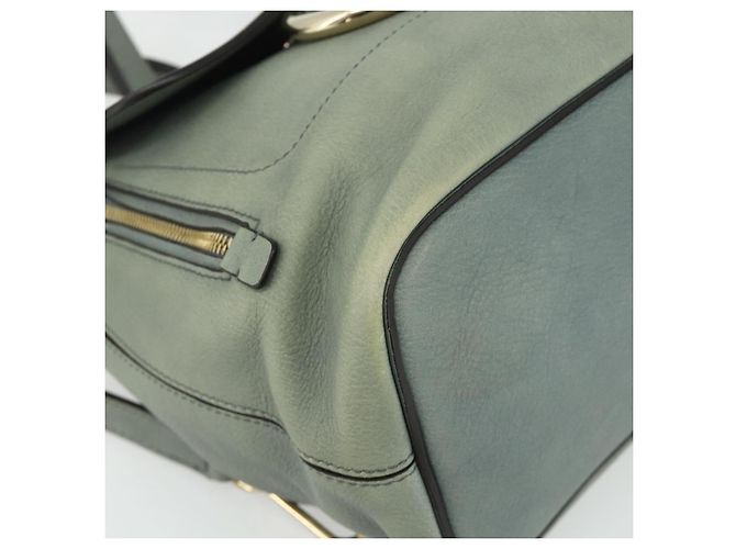 Chloé Mochila Chloe Fay de cuero de ante 2 en 1 dorado verde claro Auth 177032 - vista 13