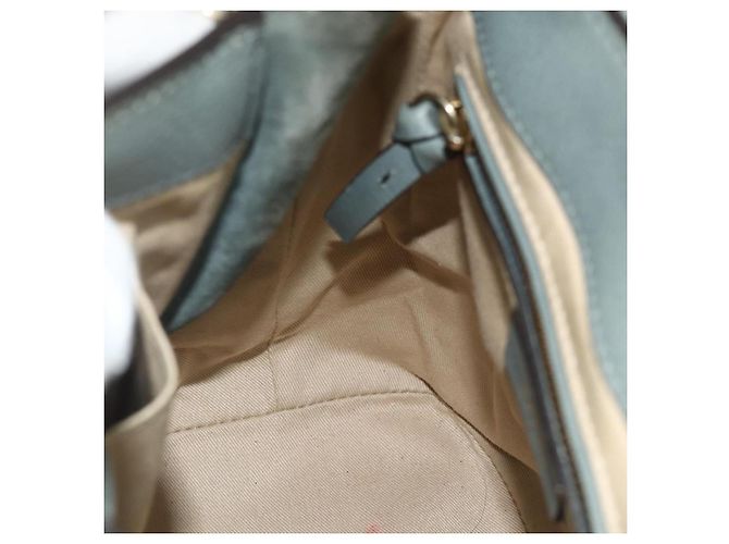 Chloé Mochila Chloe Fay de cuero de ante 2 en 1 dorado verde claro Auth 177032 - vista 21
