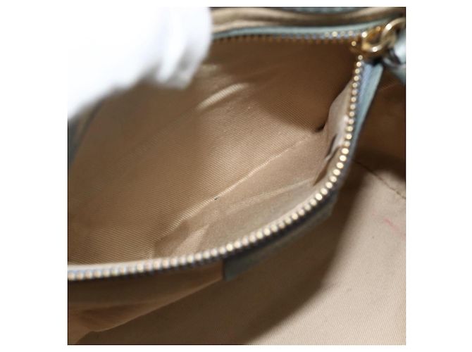 Chloé Mochila Chloe Fay de cuero de ante 2 en 1 dorado verde claro Auth 177032 - vista 23
