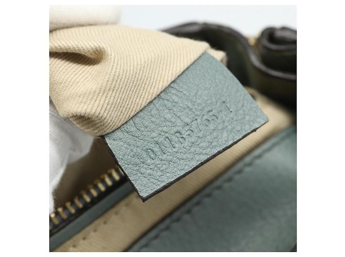 Chloé Mochila Chloe Fay de cuero de ante 2 en 1 dorado verde claro Auth 177032 - vista 25