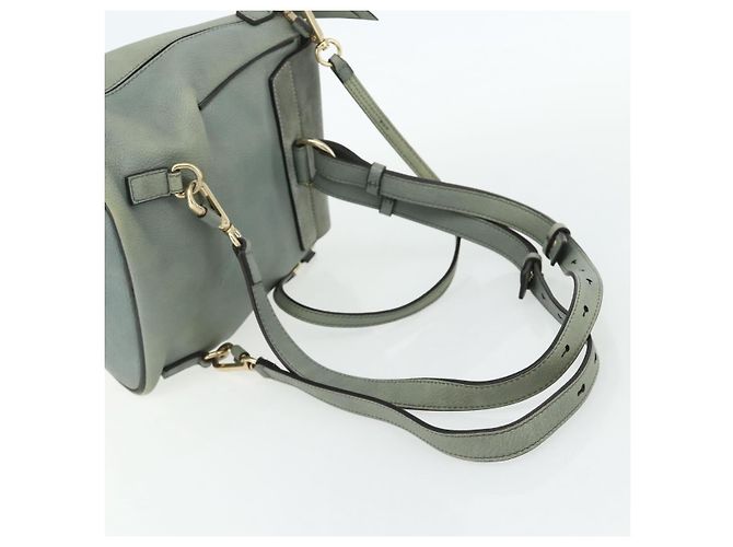 Chloé Mochila Chloe Fay de cuero de ante 2 en 1 dorado verde claro Auth 177032 - vista 9