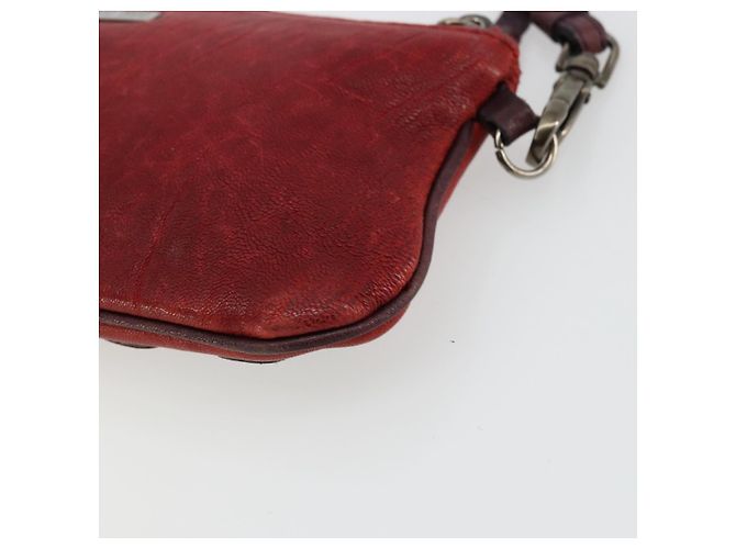 Borsa a Mano Miu Miu in Pelle Rossa Auth bs34578 Rosso - vista 10