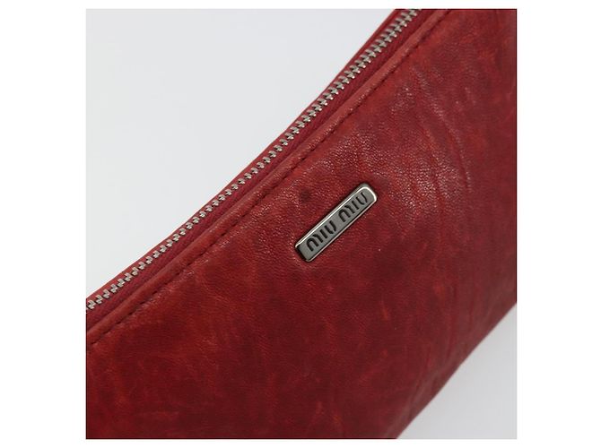 Borsa a Mano Miu Miu in Pelle Rossa Auth bs34578 Rosso - vista 13