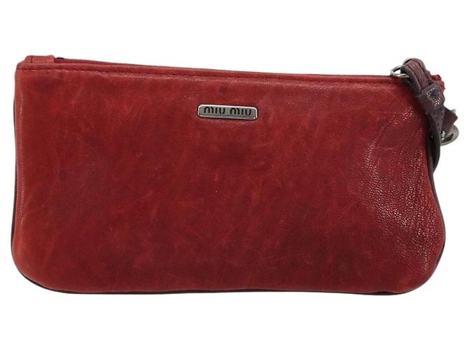Borsa a Mano Miu Miu in Pelle Rossa Auth bs34578 Rosso - vista 3