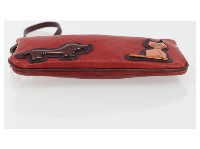 Borsa a Mano Miu Miu in Pelle Rossa Auth bs34578 Rosso - vista 7