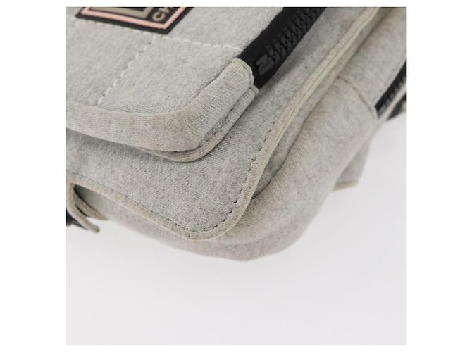Borsa a vita CHANEL Sports Line in cotone grigio argento CC Auth BA12396A Marrone - vista 11