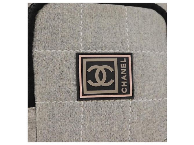 Borsa a vita CHANEL Sports Line in cotone grigio argento CC Auth BA12396A Marrone - vista 14