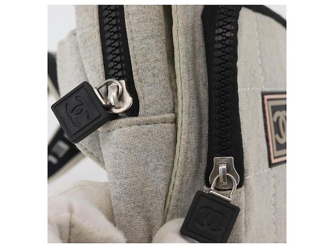 Borsa a vita CHANEL Sports Line in cotone grigio argento CC Auth BA12396A Marrone - vista 15