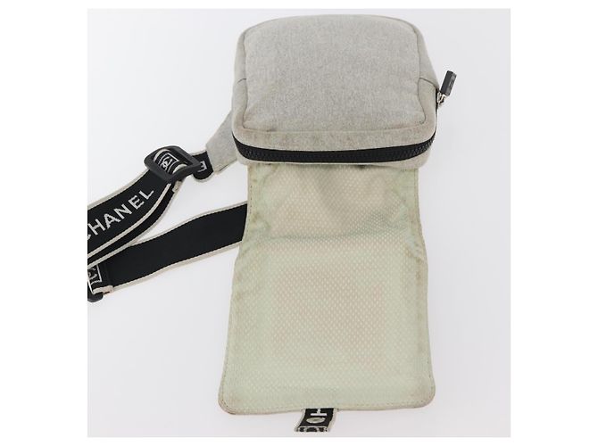 Borsa a vita CHANEL Sports Line in cotone grigio argento CC Auth BA12396A Marrone - vista 16