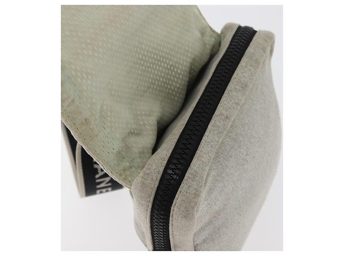 Borsa a vita CHANEL Sports Line in cotone grigio argento CC Auth BA12396A Marrone - vista 18