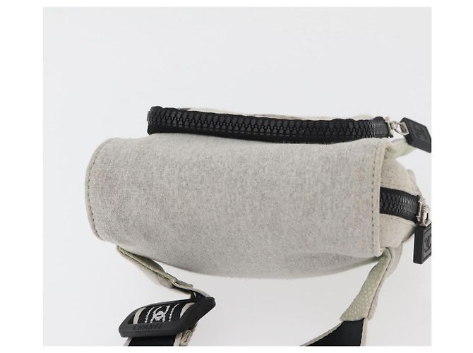 Borsa a vita CHANEL Sports Line in cotone grigio argento CC Auth BA12396A Marrone - vista 6