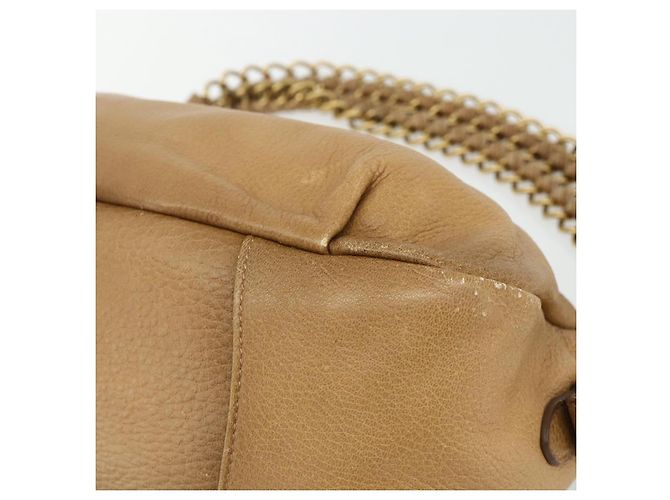 PRADA Borsa a Spalla con Catena Pelle Beige Oro Auth 178257 D'oro - vista 12