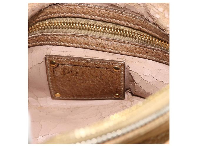 PRADA Borsa a Spalla con Catena Pelle Beige Oro Auth 178257 D'oro - vista 17