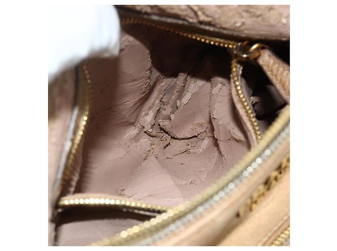 PRADA Borsa a Spalla con Catena Pelle Beige Oro Auth 178257 D'oro - vista 22