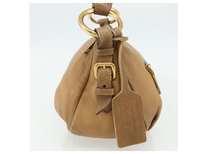 PRADA Borsa a Spalla con Catena Pelle Beige Oro Auth 178257 D'oro - vista 4