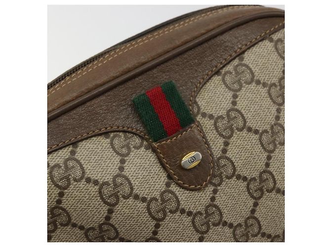 Borsa Sherry Line GG Supreme Web di GUCCI in PVC beige e oro 89 02 066 Auth 177279 D'oro - vista 14