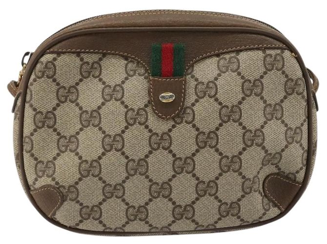 Borsa Sherry Line GG Supreme Web di GUCCI in PVC beige e oro 89 02 066 Auth 177279 D'oro - vista 2
