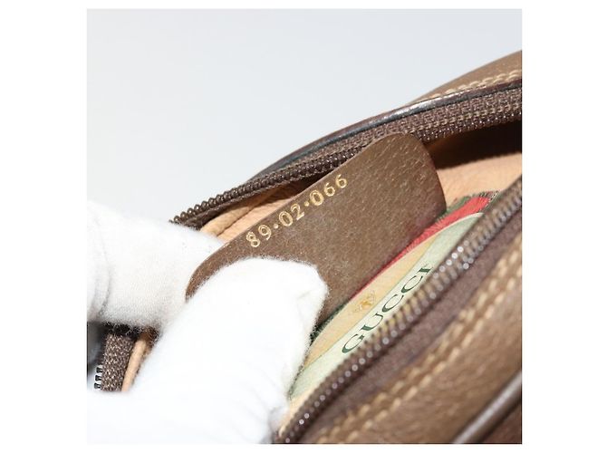 Borsa Sherry Line GG Supreme Web di GUCCI in PVC beige e oro 89 02 066 Auth 177279 D'oro - vista 20