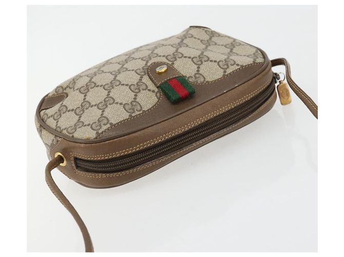 Borsa Sherry Line GG Supreme Web di GUCCI in PVC beige e oro 89 02 066 Auth 177279 D'oro - vista 6